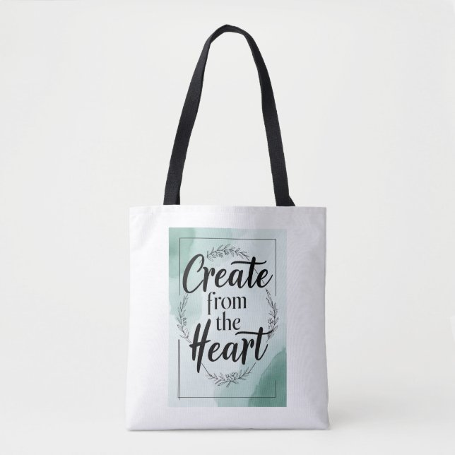 Tote Bag Créer à partir du coeur, option 2 (Devant)