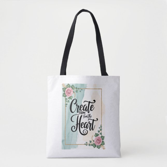 Tote Bag Créer avec le cœur (Devant)