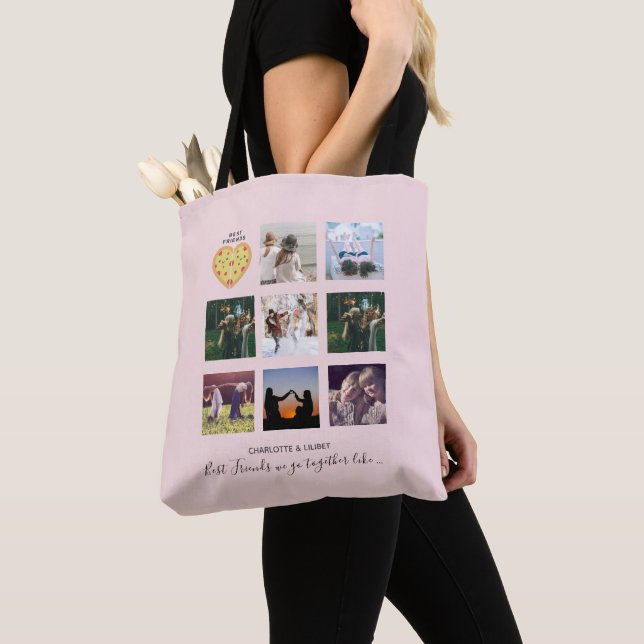Tote Bag Créer son propre BFF photo collage de pizza cadeau (De près)