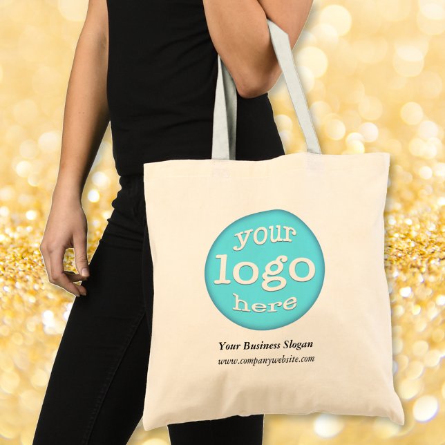 Tote Bag Créer un logo d'entreprise personnalisé (Custom Company Business Event Logo Promotion Slim Tote Bag)