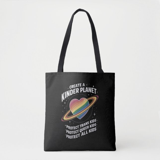 Tote Bag Créer Une Planète Kinder Pour Les Jeunes LGBTQ (Devant)