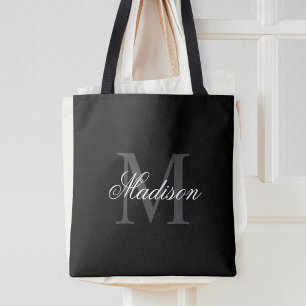 Tote Bag Créer Votre Nom Personnalisé Monogramme Calligraph