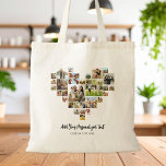 Tote Bag Créer votre propre coeur en forme de collage photo<br><div class="desc">Créez votre propre sac fourre-tout de collage photo en forme de coeur avec vos photos préférées dans une grille photo en forme de coeur d'amour. Ajoutez votre texte personnalisé dans une typographie minimaliste moderne.</div>