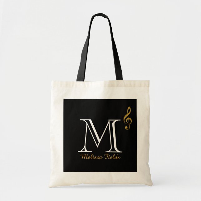 Tote Bag créer votre propre musique monogramme (Devant)