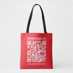 Tote Bag Créez instantanément votre propre code QR   Rouge 