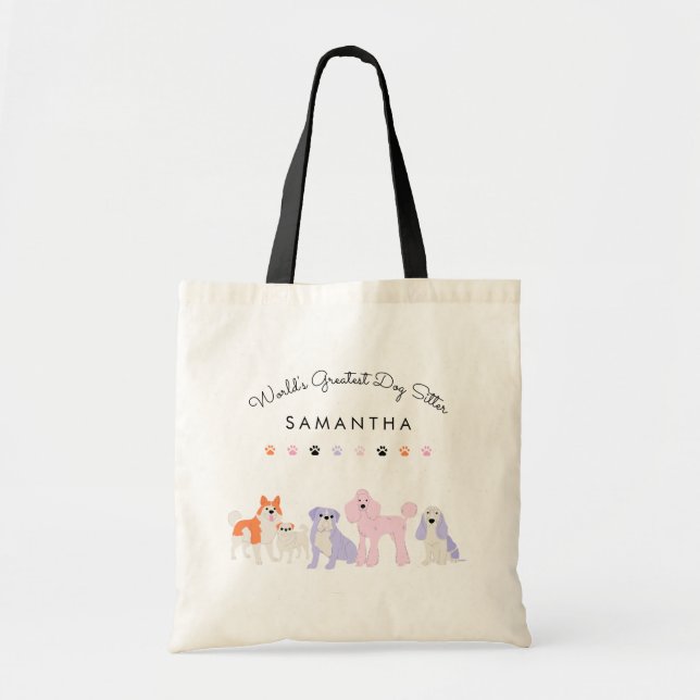 Tote Bag Créez Votre Propre Cadeau de Garde de Chien Modern (Devant)