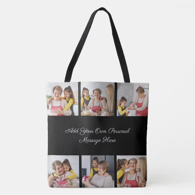 Tote Bag Créez votre propre collage de 6 photos Ajoutez vot (Devant)
