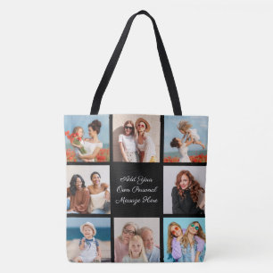 Tote Bag Créez Votre Propre Collage de 8 Photos Ajoutez Vot