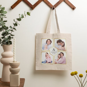 Tote Bag Créez votre propre collage photo de famille avec 4