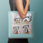 Tote Bag Créez votre propre collection de photos 4 - Nom du<br><div class="desc">Utilisez jusqu'à quatre photos de téléphone carré ou selfie pour créer un cadeau unique et personnel. Ou vous pouvez garder le chiot hipster et faire un gardien branché. Si vous avez besoin d'ajuster les images,  cliquez sur l'outil personnaliser pour apporter des modifications.</div>