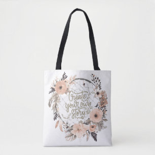 Tote Bag Créez votre propre histoire Citation Inspirationne