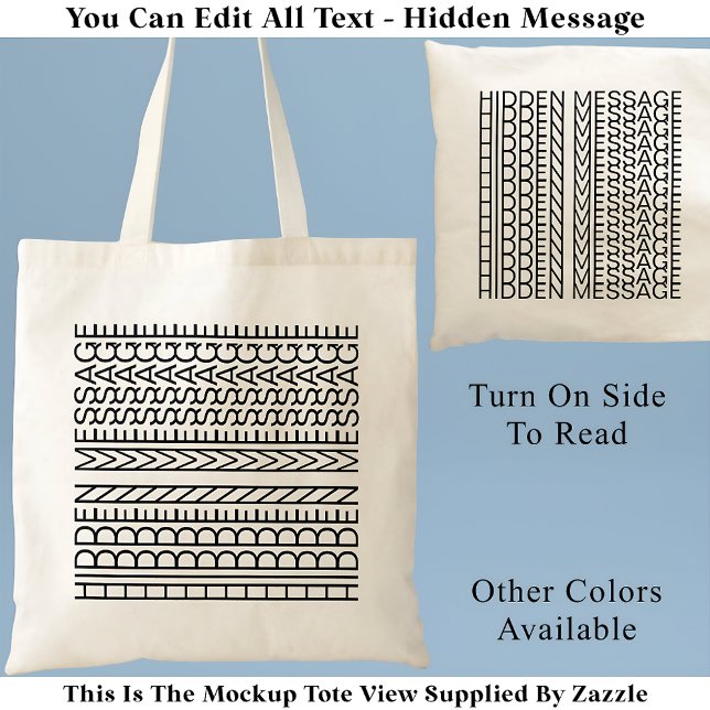 Tote Bag Créez votre propre message caché court 148B (Créateur téléchargé)