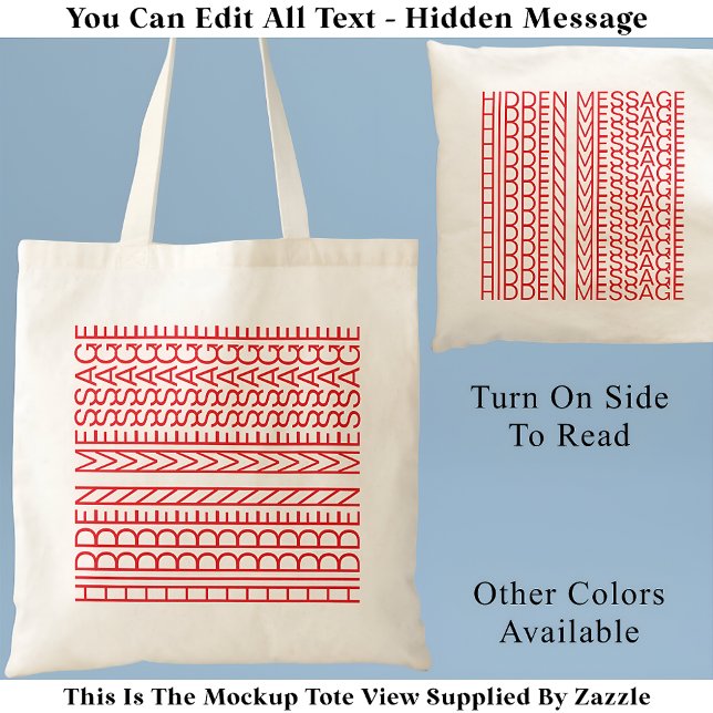 Tote Bag Créez votre propre message caché court 148R (Créateur téléchargé)