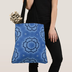 Tote Bag Créez Votre Propre Motif De Fleur En Jean Bleu Per