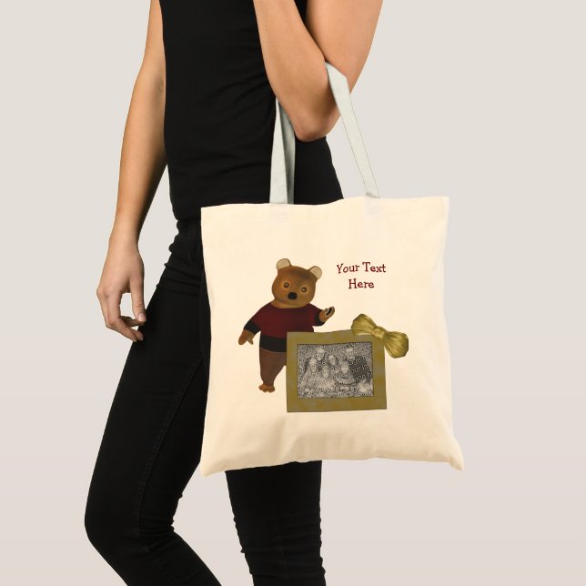 Tote Bag Créez votre propre photo Cute Bear personnalisée (Devant (produit))