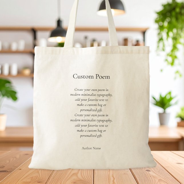 Tote Bag Créez votre propre poème personnalisé (Créateur téléchargé)