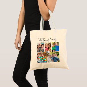 Tote Bag Créez Votre Propre Réunion de Famille de 5 Photos