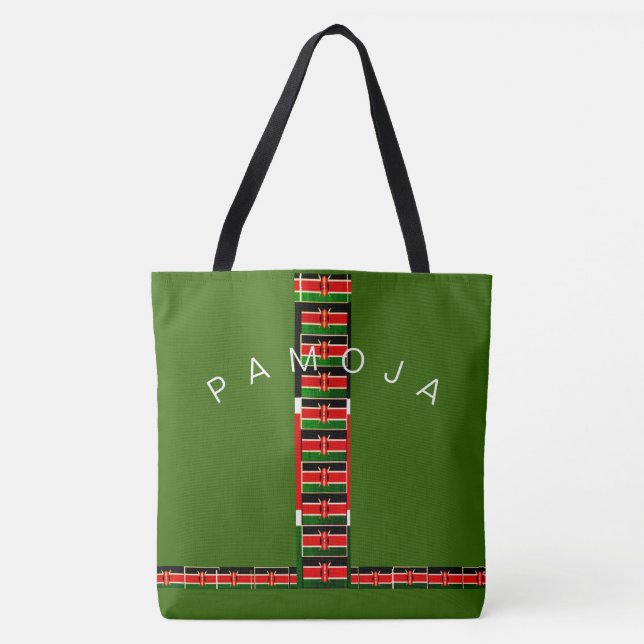 Tote Bag Créez votre propre RVB noir rouge vert Kenya Pamoj (Devant)