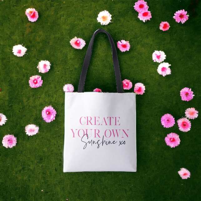 Tote Bag Créez votre propre Sunshine Xo Inspiration Message (Créateur téléchargé)