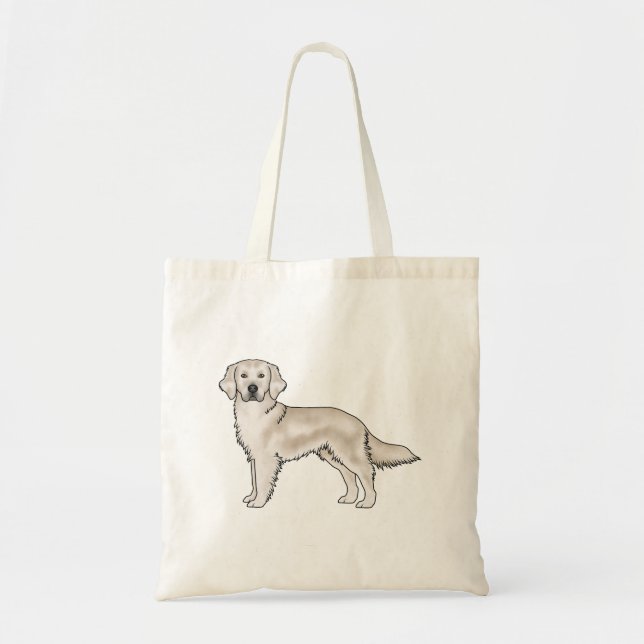 Tote Bag Crème anglaise Golden Retriever Cute Canine Dog Ar (Devant)