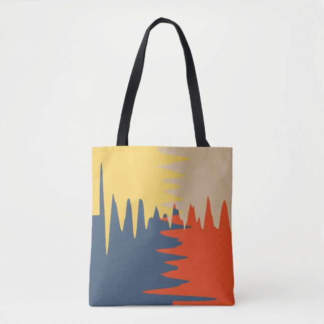 Tote Bag Crème bleu rouge jaune (Devant)