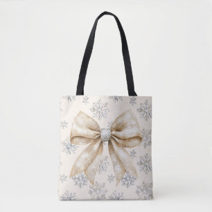 Tote Bag Crème brillante rustique annonce Noël