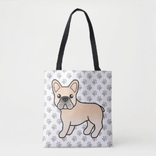 Tote Bag Crème Chien de taureau français mignonne Dessin