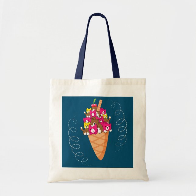Tote Bag Crème de glace Chat Produits laitiers Sundae Gelat (Devant)