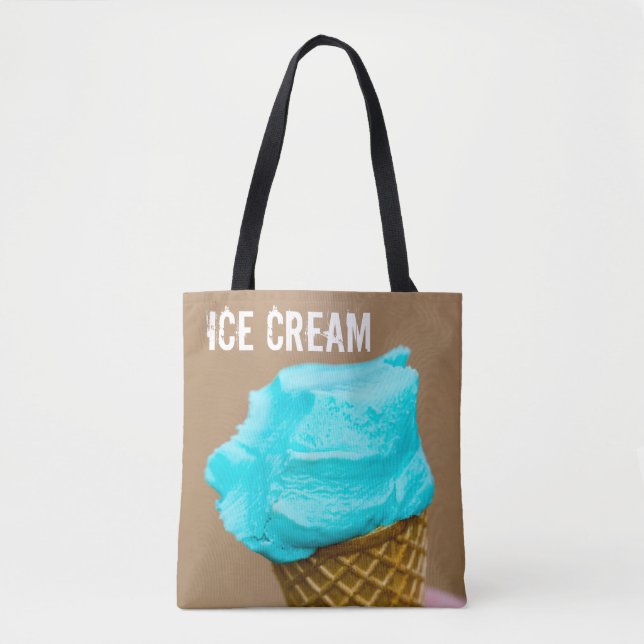 Tote Bag Crème glacée avec macro gaufre (Devant)