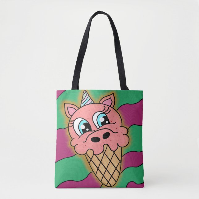 Tote Bag crème glacée licorne (Devant)