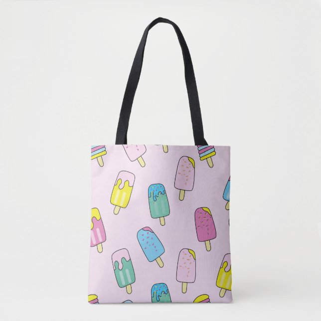 Tote Bag Crème glacée mignonne : motif de fruits. (Devant)