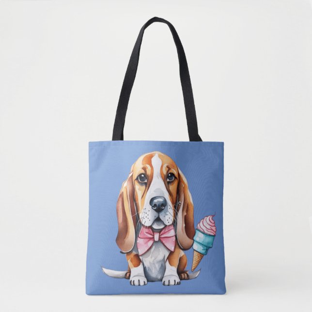 Tote Bag Crème glacée pour chien mignon (Devant)