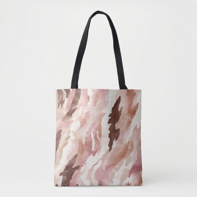 Tote Bag Crème rose Chocolat Brown Noël Abstrait (Devant)