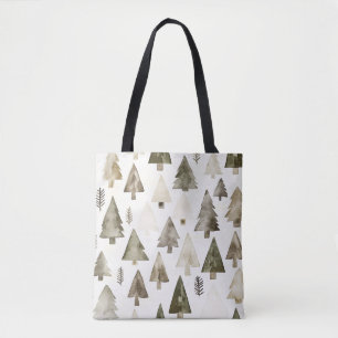 Tote Bag Crème verte de pin arbres de Noël