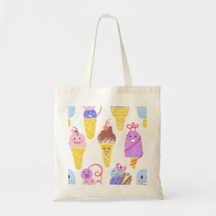Tote Bag Crèmes glacées Kawaii, motif mignon et sans soudur