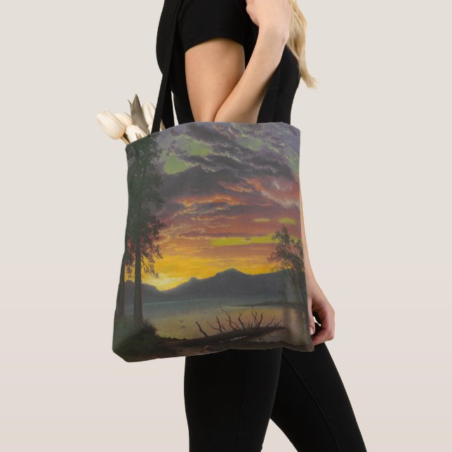Tote Bag Crépuscule, le lac Tahoe, c.1870s (huile sur la (De près)