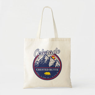 Tote Bag Crested Butte Colorado Camping Ski Souvenirs