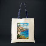Tote Bag Crète Grèce Travel Art Vintage<br><div class="desc">Design de déplacement vectoriel rétro en Crète. La Crète est la plus grande île de Grèce et la cinquième plus grande de la mer Méditerranée.</div>