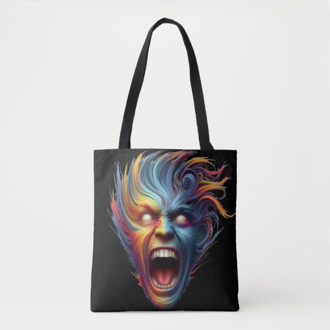 Tote Bag Cri arc-en-ciel : Libération émotionnelle psychédé (Devant)