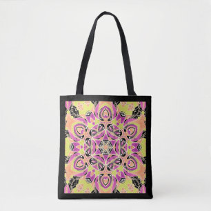 Tote Bag Crimson, mandala multicolore