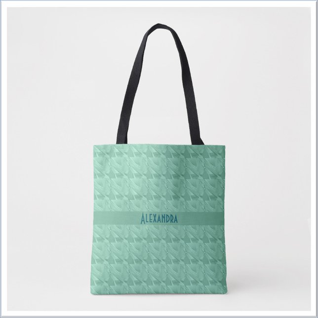 Tote Bag Cristal Bleu Vert Aqua Marine Abstrait (Créateur téléchargé)