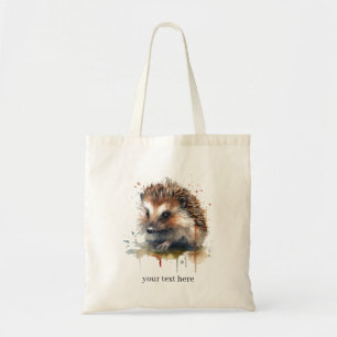 Tote Bag Critère confortable : Hérisson en aquarelle, perso