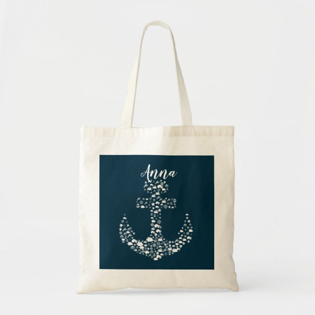 Tote Bag Critère maritime Ancre nautique / côtier (Devant)