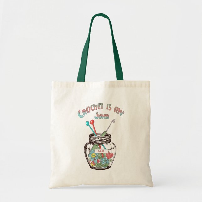Tote Bag "Crochet, c'est ma confiture" (Devant)