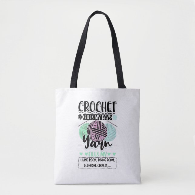Tote Bag Crochet - Crochet remplit mes jours (Devant)