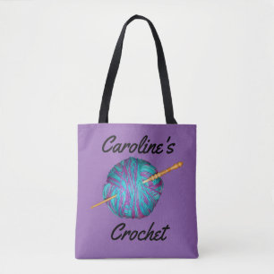 Tote Bag Crochet et fil, artisanat, avec votre nom