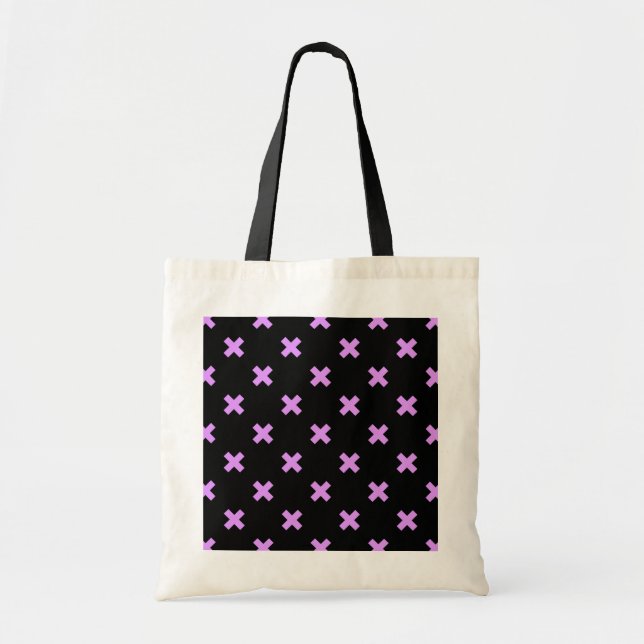 Tote Bag Crochets Lilac sur noir (Devant)