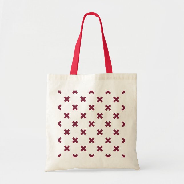 Tote Bag Crochets Mulberry sur blanc (Devant)