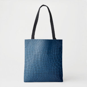 Tote Bag Crocodile bleu imprimé en cuir