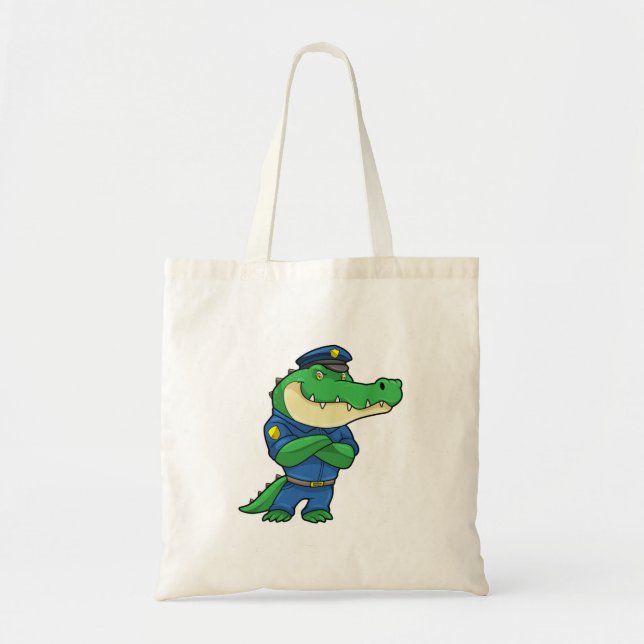 Tote Bag Crocodile en tant qu'officier de police en uniform (Devant)